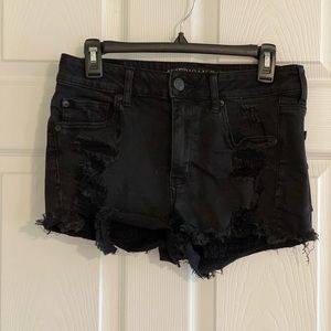 American Eagle Distressed High Rise Jean Shorts